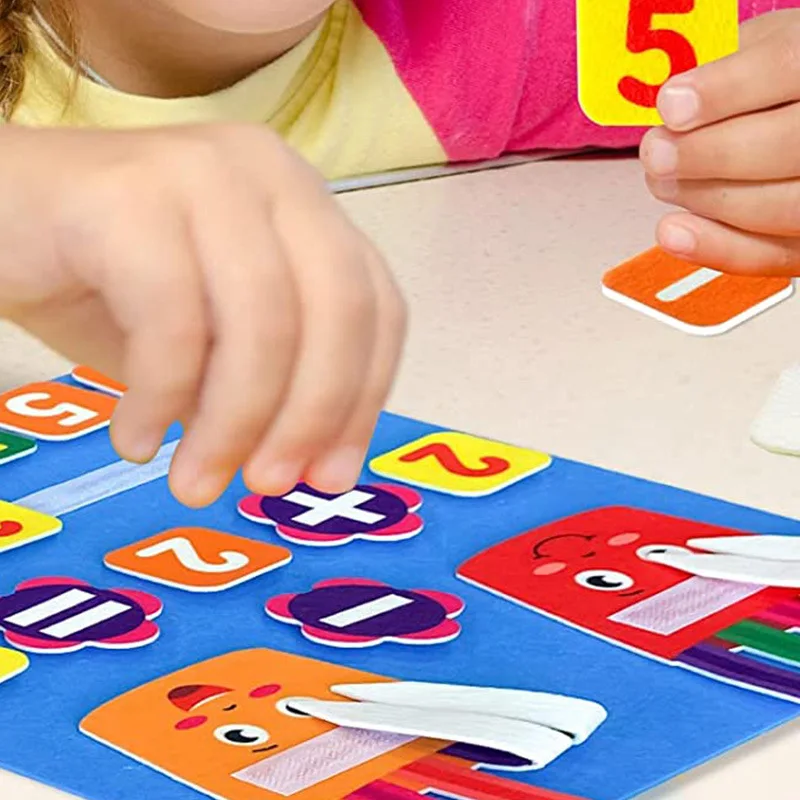 Numéros de doigts en feutre, jouet mathématique, jouets Montessori pour tout-petits, comptage, éducation précoce, jeu d'apprentissage pour enfants, Intelligence TMZ