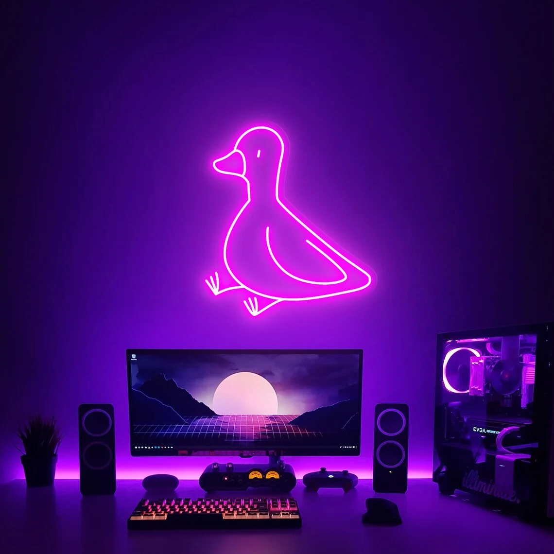 Imagem -06 - Custom Duck Led Neon Sign Wall Art Kid Room Wall Decor Gaming Room Sign Presente de Aniversário