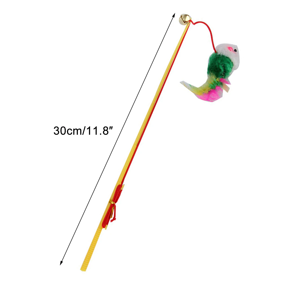 Fishing Rod Type Colourful Teasing Cat Mouse Stick Cat Mouse On a Stick Toy Cat Love Mouse Type Leather Rope With Bells