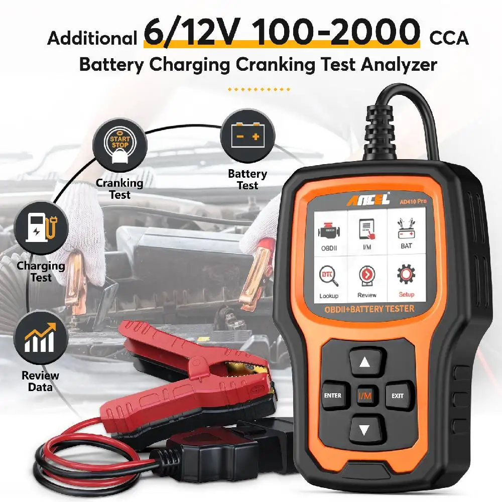 

OBD2 Automotive Scanner Code Reader Check Engine Light Car Scan Emission Analyzer OBD Automotive Diagnostic Tool ANCEL AD410 pro