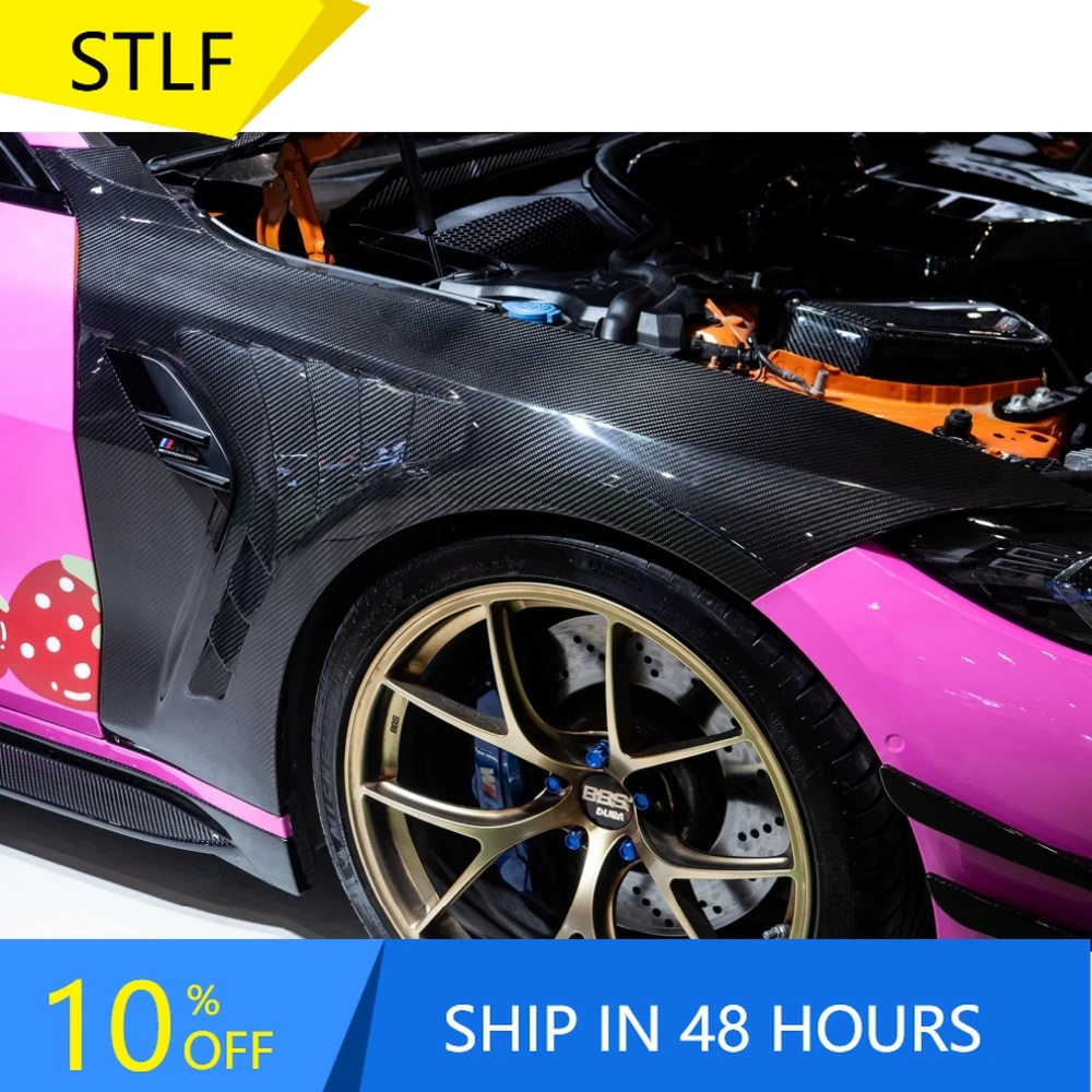 

STLFDry Carbon Fiber Fender Trims for BMWs M4 G82 2021+ TK Style Front Bumper Fender Trims Upgrade Auto Model G82 Protection
