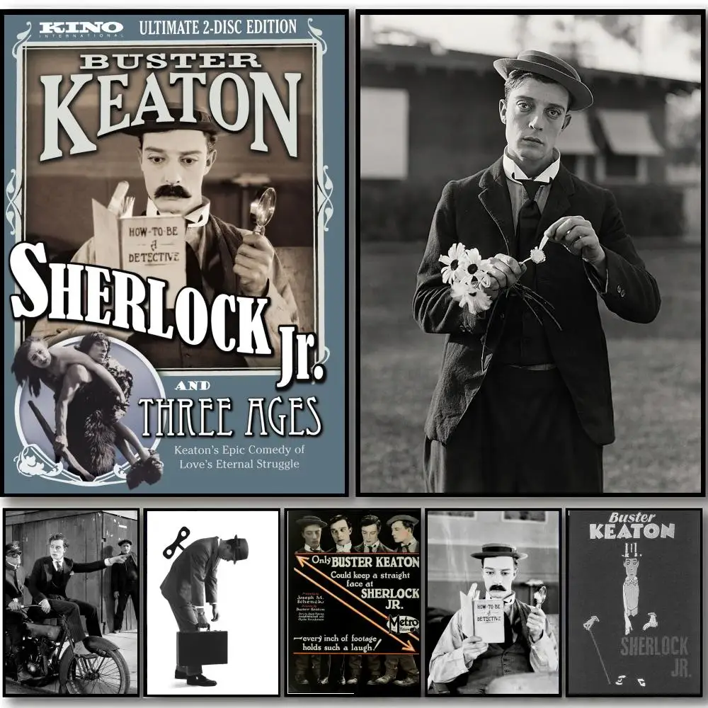 Classic Silent Comedy Movie S-Sherlock Jr Poster HD art sticky wall waterproof home bedroom bar aesthetic decoration