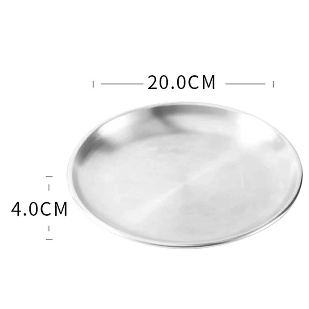 

A92P Seafood Plate Set Double Stainless Steel Snack Plate Afternoon Tea Cake