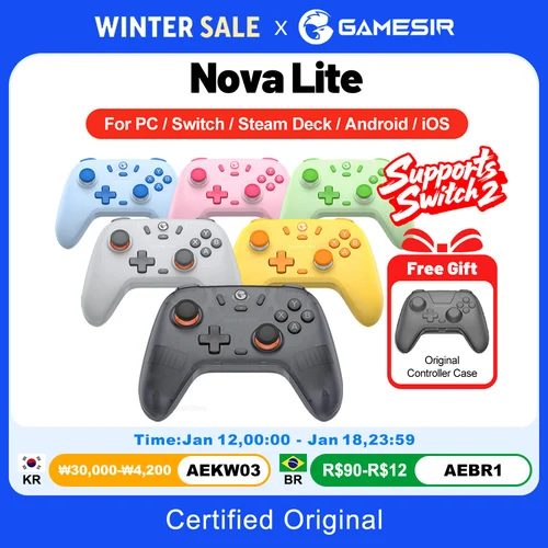 Gamesir Nova Lite PC Gamepads para Nintendo Switch 2 interruptor Oled Lite controlador Bluetooth efecto Hall Joysticks ventana 10 11