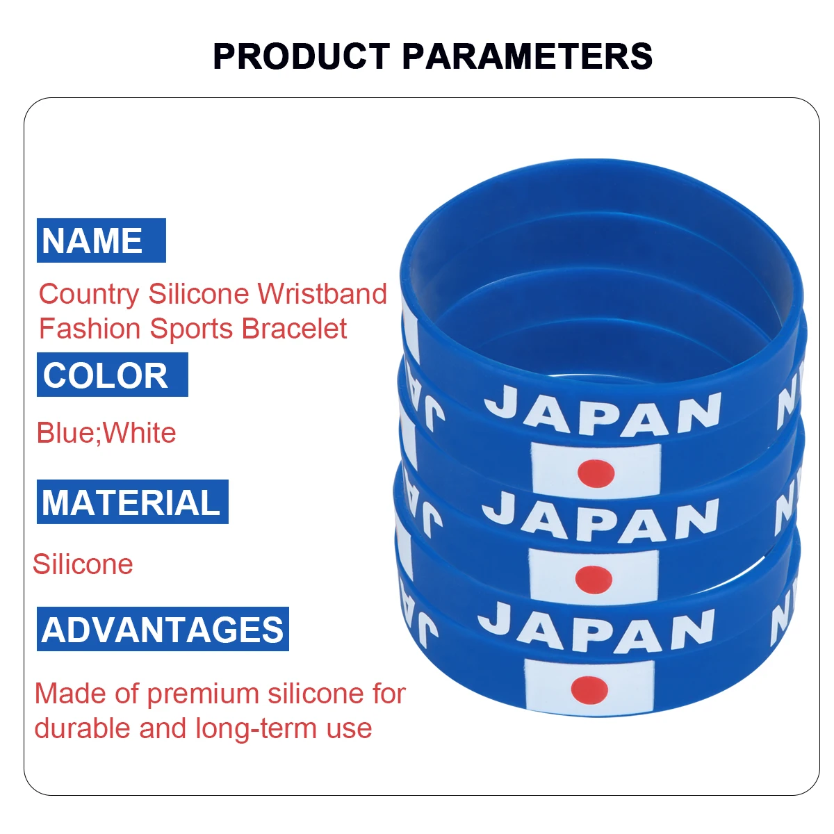 

6 Pcs Silicone Bracelet Country Flag Wristband Friendship Elastic Bands Men Women
