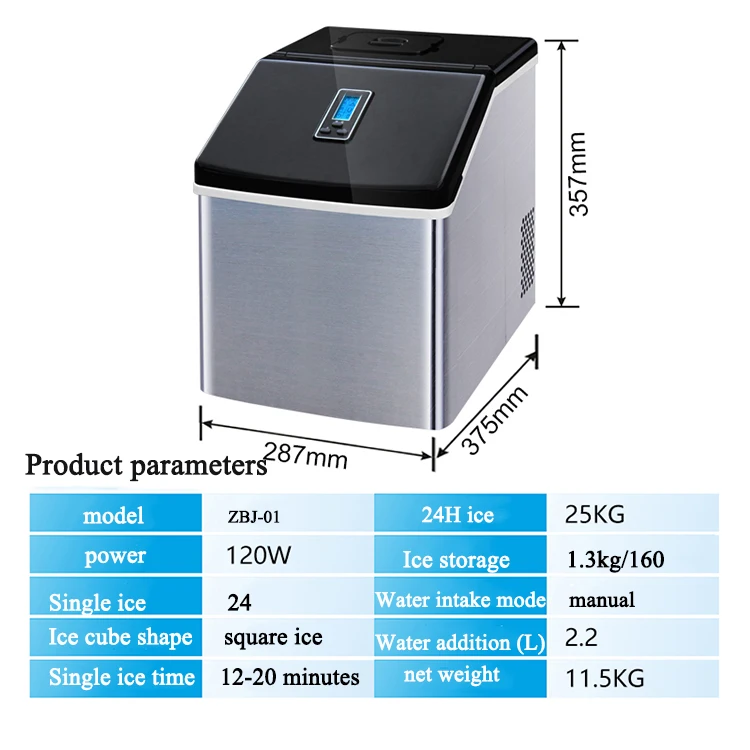 Máquina comercial do fabricante de gelo do tubo 11,5 kg gelo que faz a máquina