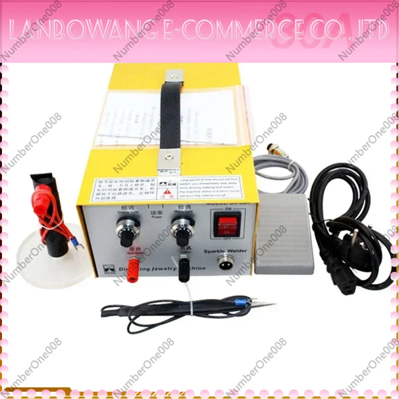 80A 110V Jewelry Spot Welder Pulse Sparkle Welding Machine with Handle Portable Tool for Gold Silver Platinum Repair