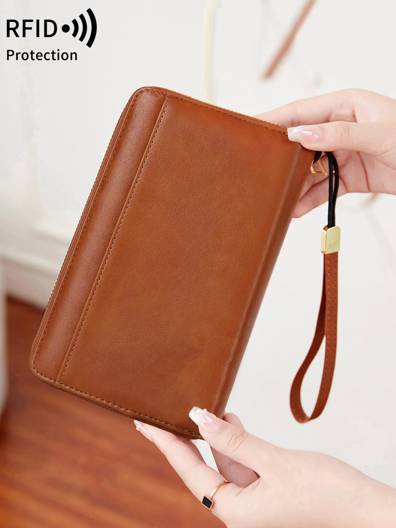 Fashionable RFID passport clip front pocket multifunctional PU leather passport cover holder passport wallet travel accessories