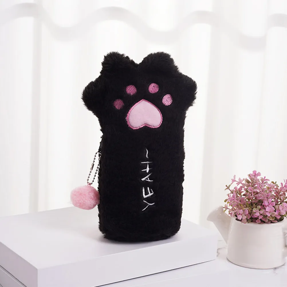 

3 шт., сумка для карандашей в форме кошачьей лапы, портативный пенал большой вместимости для школы, офиса, хранения канцелярских принадлежностей, органайзер для карандашей