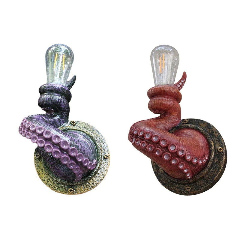 Retro Octopus Light Tentacle Monsters With Bulbs Hanging On Wall Octopus Tentacle Lamp For Home And Garden Decor