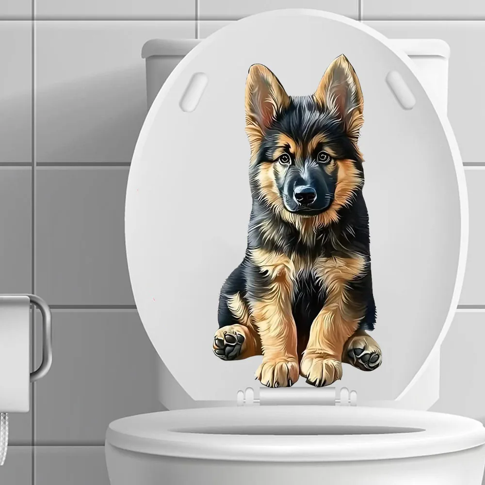 Large German Shepherd Dog Sticker, Waterproof Vinyl Material, Ideal for Toilet, Home , Refrigerator, Car, Window, Wall Decor