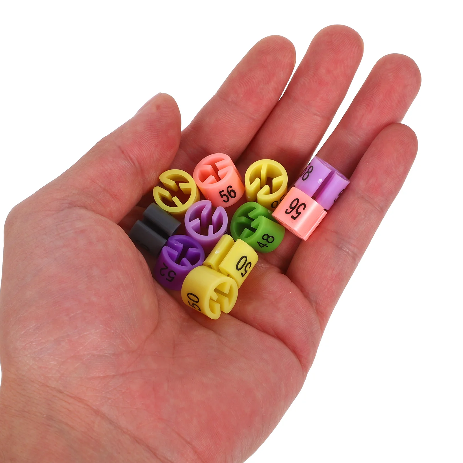 

80pcs Colorful Hanger Marking Clips Plastic Size Rings For Clothing Rack Dividers Garment Organization Retail Closet Management