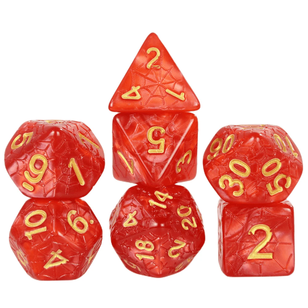 Polyhedral Dice Set Amazing Spider Web RPG Dice - Perfect for DND Board Games and Role-Playing