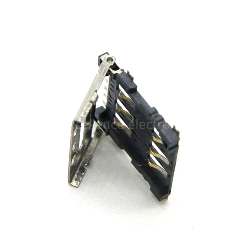 10PCS NANO SIM Card Holder 1.5H 6P Flip Holder Connector Micro Mobile Phone Card Slot