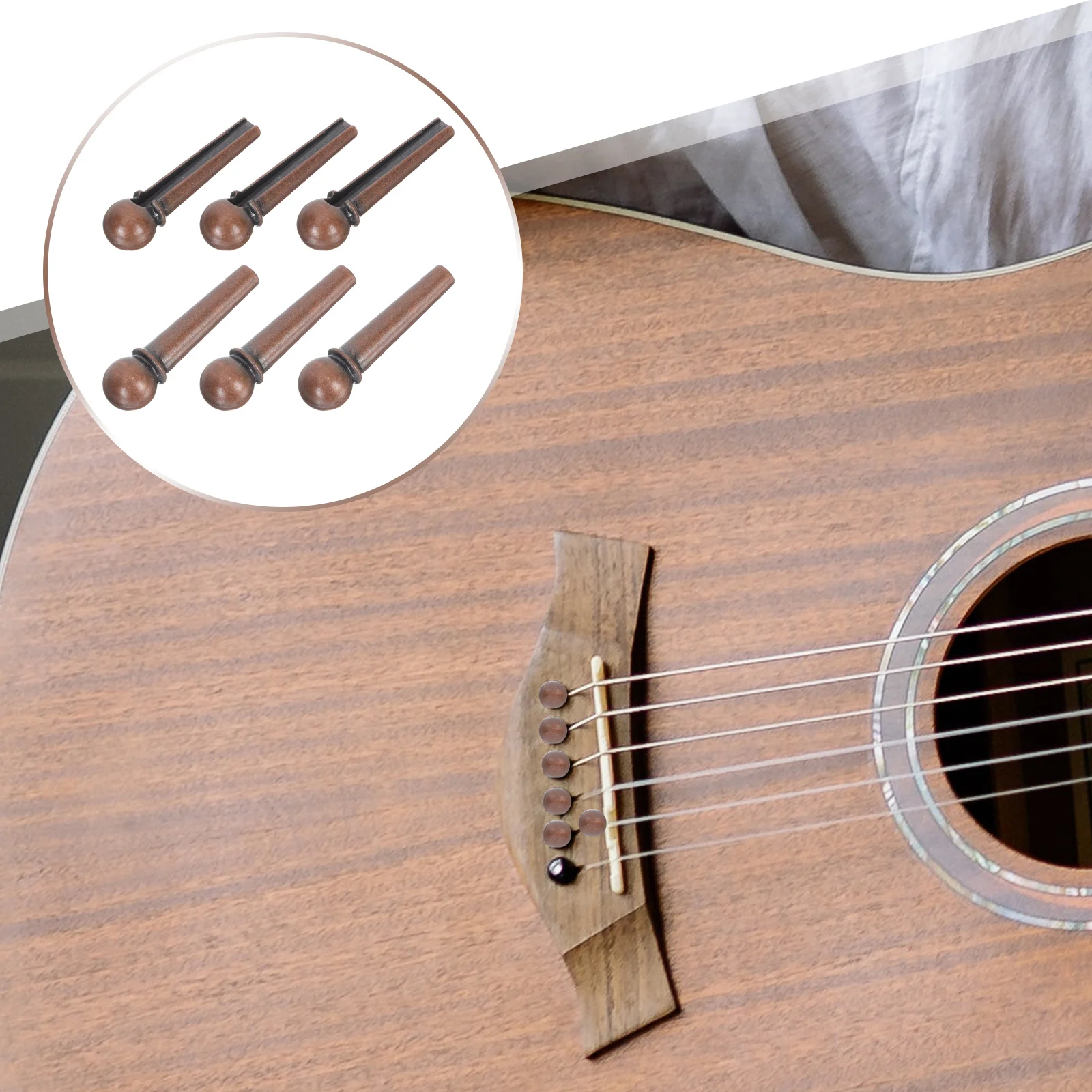 

6 Pcs Guitar String Nails Stainless Steel Electric Tuning Pins Lightweight Durable Musical Instrument Parts Professional Use