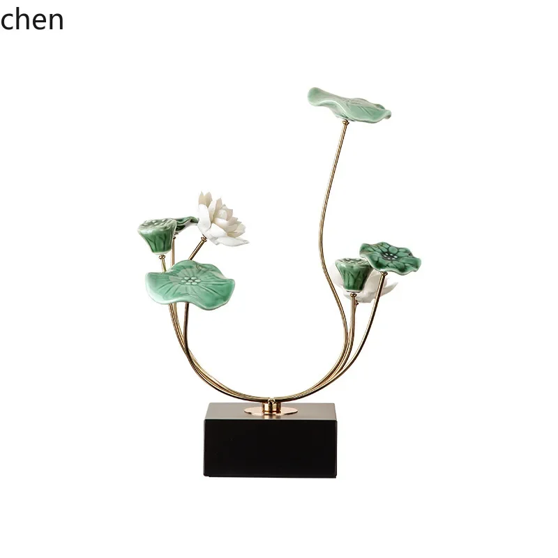 

ceramic lotus leaf ornament is a high-end creative home decoration craft for the living room