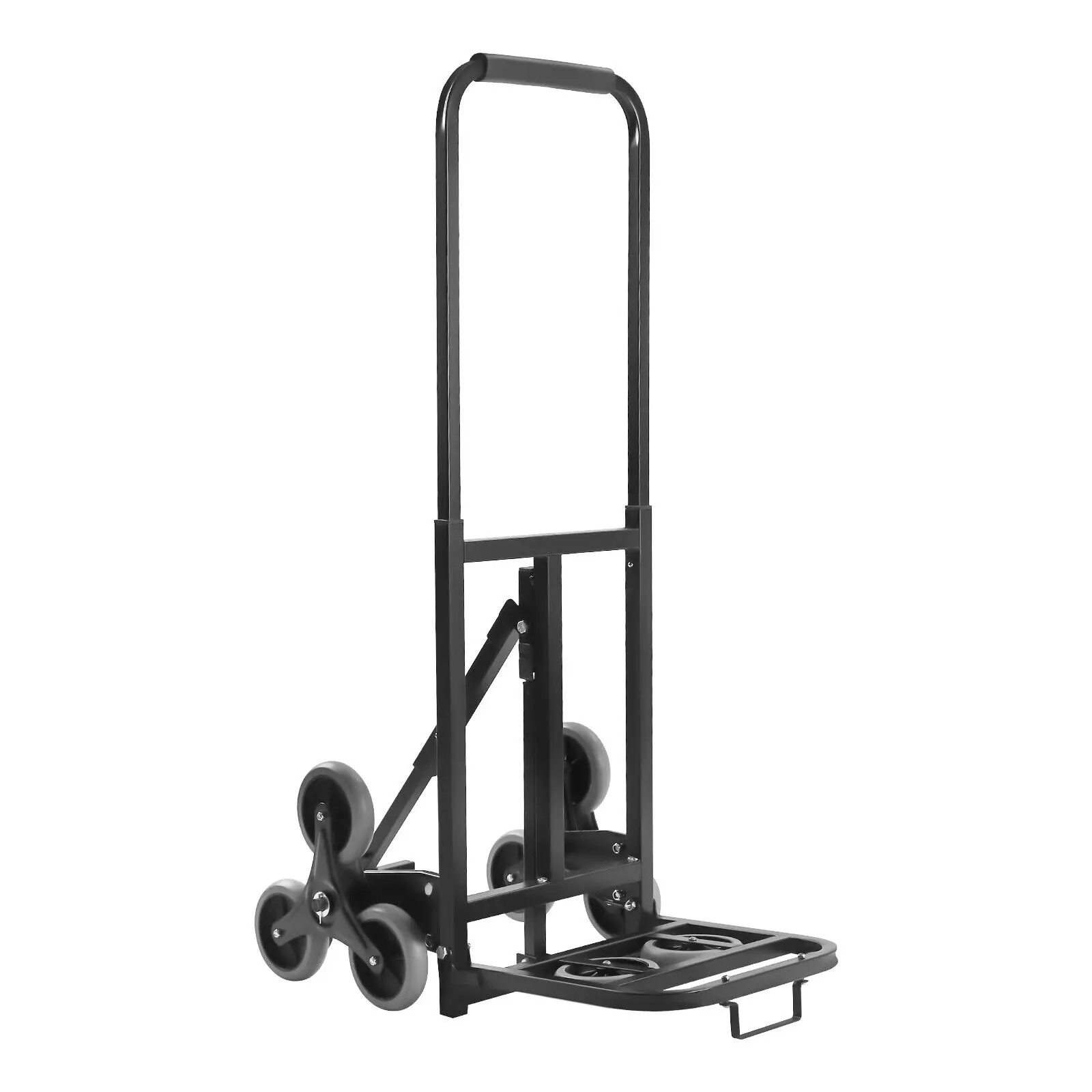 Heavy Duty Folding Stair-Climbing Cart Hand Truck Dolly Cart with Adjustable Handle, Steel Foldable Cart with Wheels
