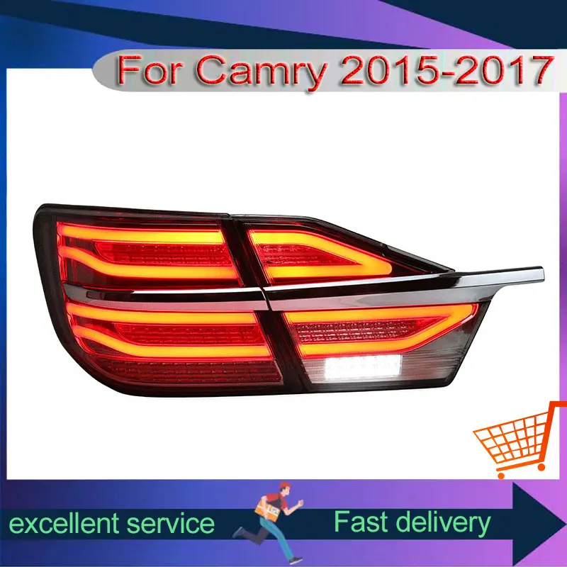 

Full LED Auto Taillights For Toyota Camry 2015-2017 Year Refit Tail Lamp With Running Turn Signal Lights Automotive Accessories