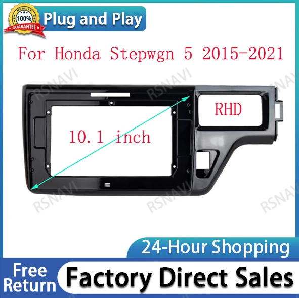 10.1 inch For Honda Stepwgn 5 RP 2015 - 2021 Frame Audio Adaptor Dash Trim Kits Facia Panel  Radio Player screen