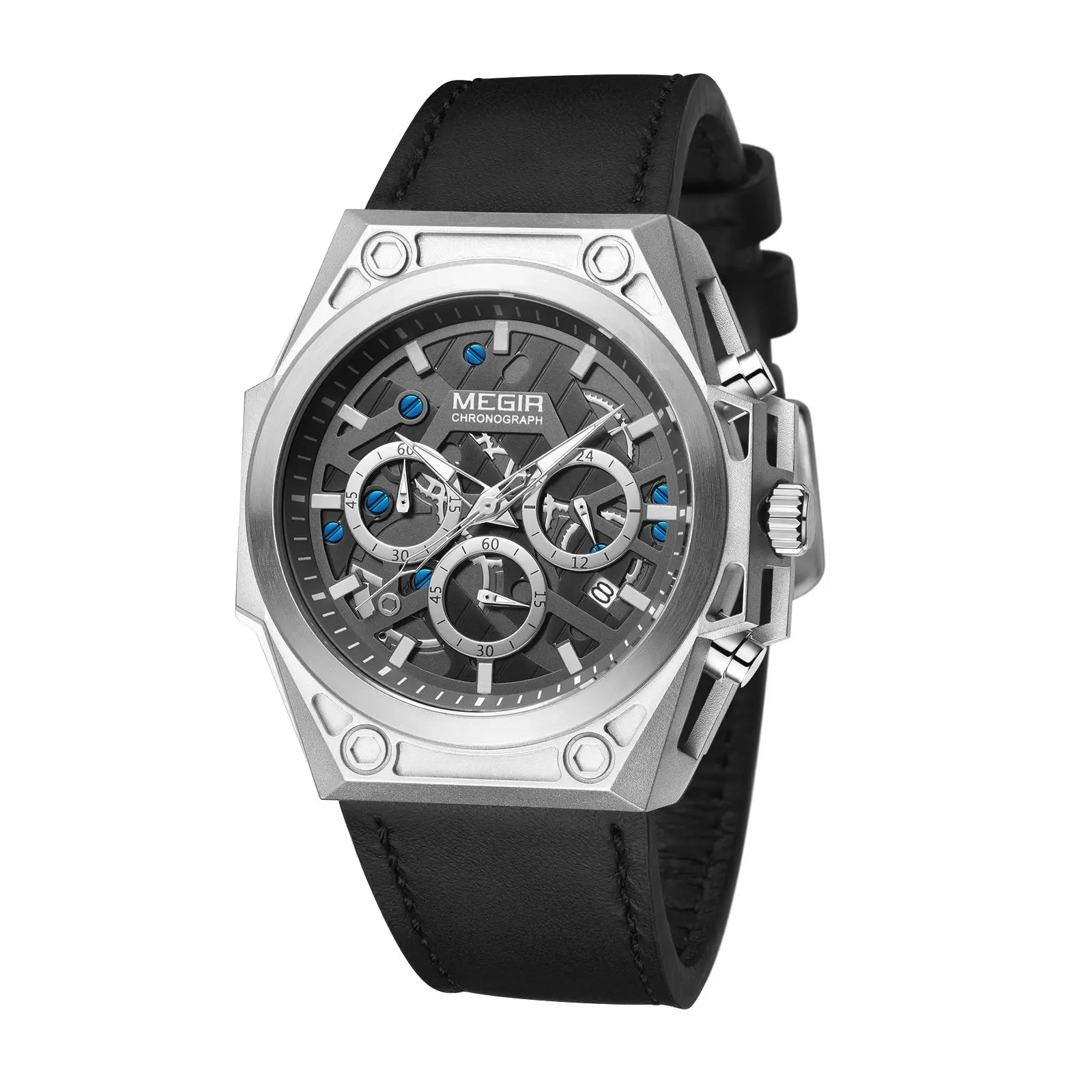 MEGIR Men\'s Watches Waterproof Sports Wristwatch Quartz Watch Chronograph Luminous Male Clock Calendar Relogio Masculino 4220