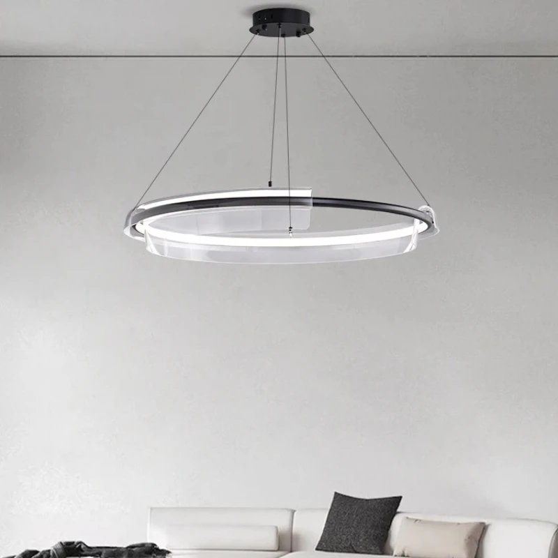 

Nordic Minimalism Acrylic Ring Led Pendant Lamps For Living Room Chandelier Lights Lighting Bedroom Hanging Lamp Luster Fixtures