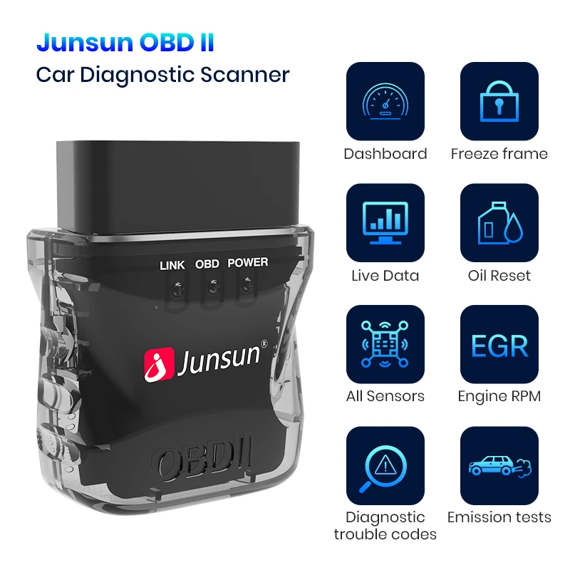 Scanner per auto Mini ELM327 Bluetooth compatibile 4.0 OBD2 V3 Adattatore Strumento diagnostico per auto Strumento di scansione per Junsun DVD