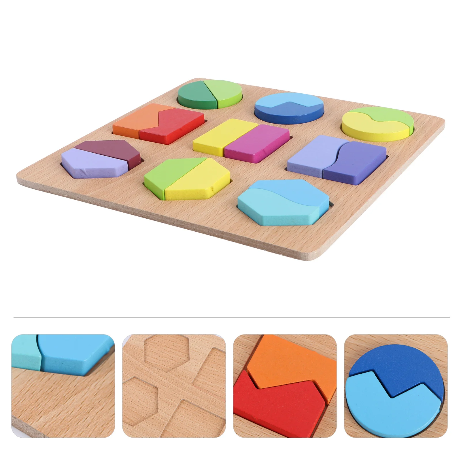 

1 Set Wooden Geometry Shape Insets Geometric Shape Cognitive Board Puzzle Toys Pairing Board (Shape 4)