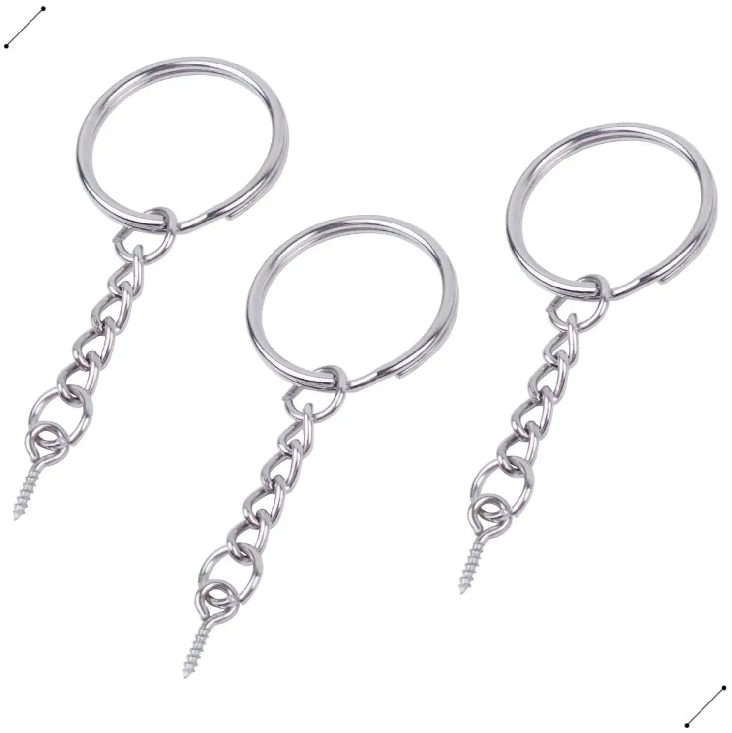 50 Pieces Metal Swivel Clasps Lanyard Snap Hook Lobster Claw Clasp And Key Rings Keychain With 11Mm Screw Eye Pins