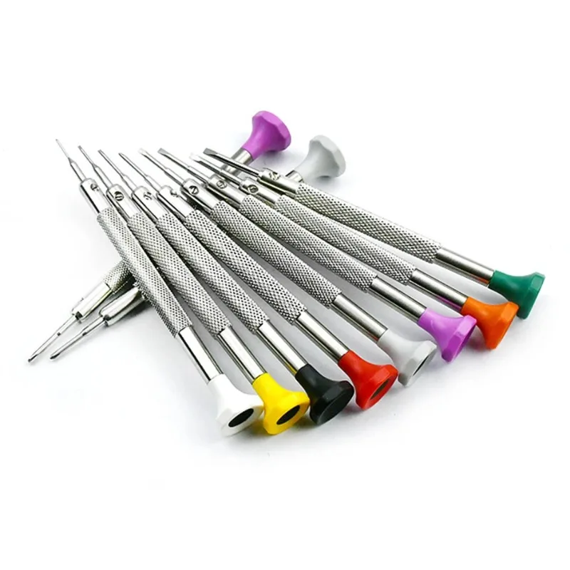 0.6-2.0mm Precision Screwdriver Watch Jewelry Repair Tool Set Stainless Steel Flat Cross Screwdrivers for Watchmaker Jeweler