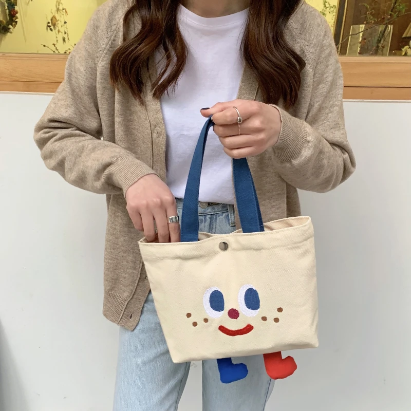 

Spring 2021 New Creative Soft Cute Feet Bento Bag Cute Small Student Portable Lunch Bags Canvas Bag with Rice Bag