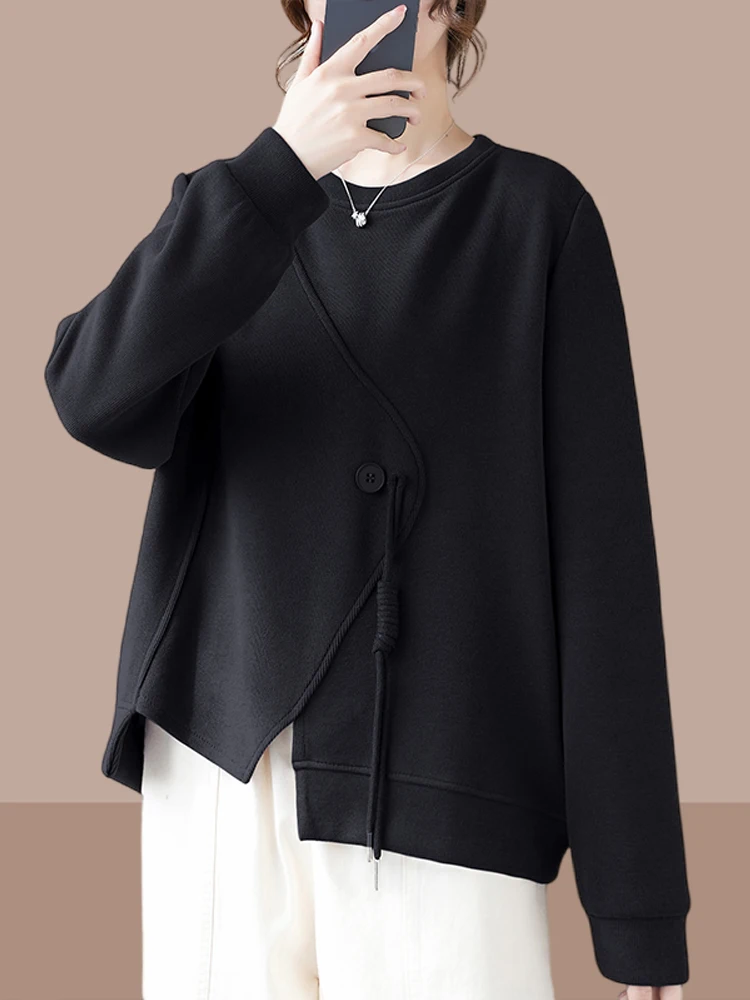 Spring Autumn 2026 Ladies' Fashionable Hoodie Short Style Small Size Top Trendy out of Rule Large Size Women's Wear