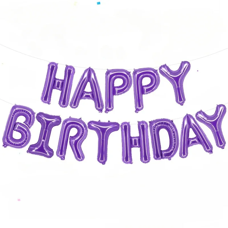 16 Inch Purple Foil Happy Birthday Banner Balloons Decorations Lavender Happy Birthday Lilac Happy Birthday Baby Shower Ballloon