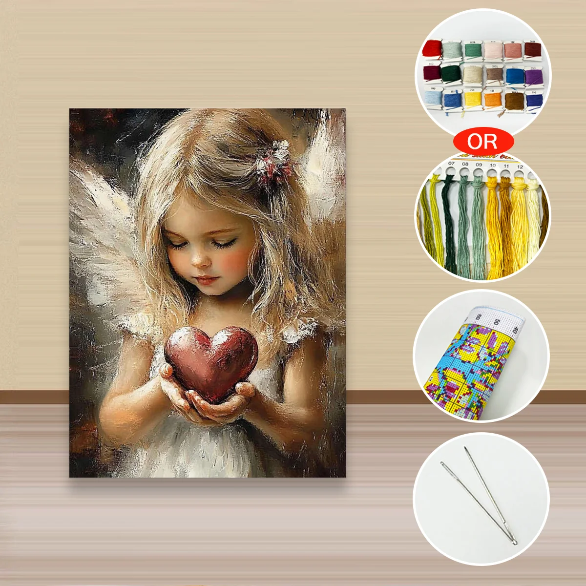 1 Stück 30x40 cm/11,8x15,7 Zoll, 11CT/14CT Kreuzstich-Set, DIY Valentinstagsgeschenk, Stickerei-Set für Feste, Religion – Detail 3