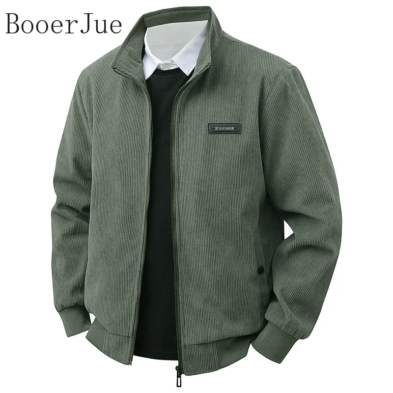 Men Corduroy Lapel Jacket Casual Cycling Trekking Coat Simple All-match Business Style Fashion Cargo Jacket Streetwear Outerwear