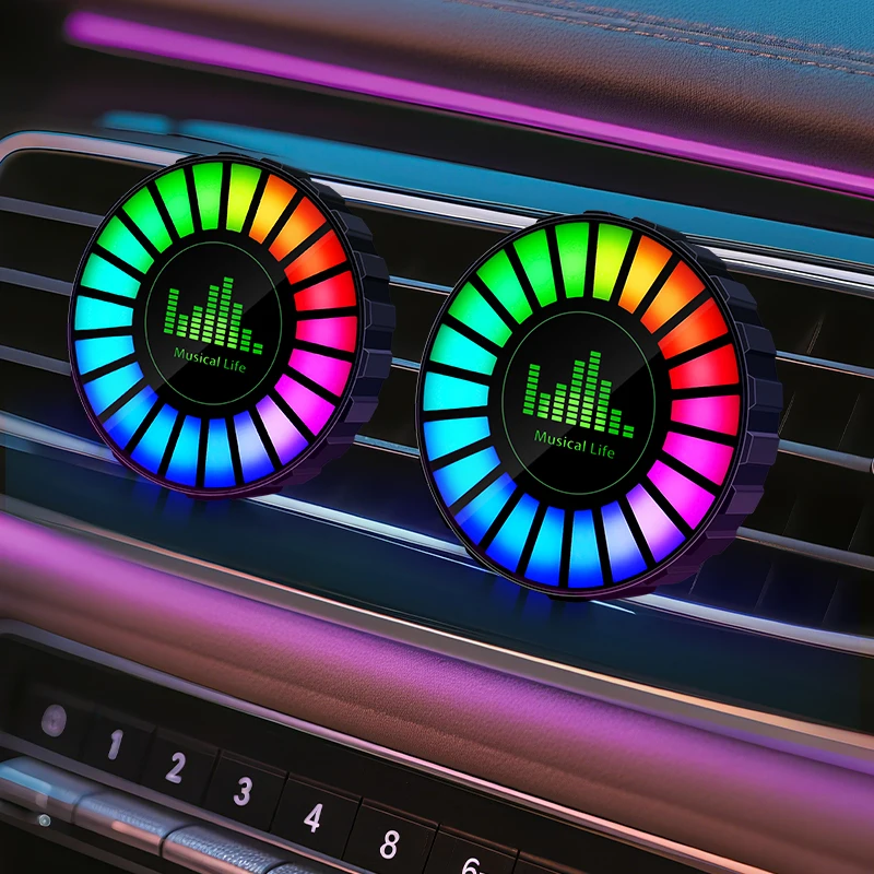 RGB Colorful Ambient Air Fresher Cologne Ocean Fragrance Car USB 5V Interior Air Outlet Aromatherapy Round Pickup Lamp