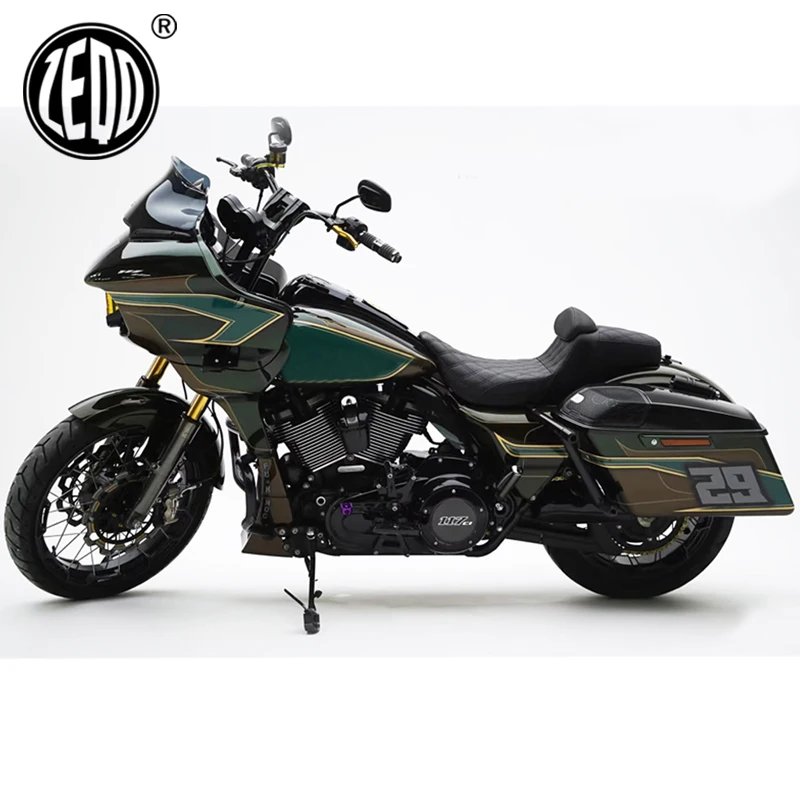 Applicable to Harley Touring Road Glide Road King Street CVO Flagship Adjustable Thickened Double Seat Backrest Seat 24-26