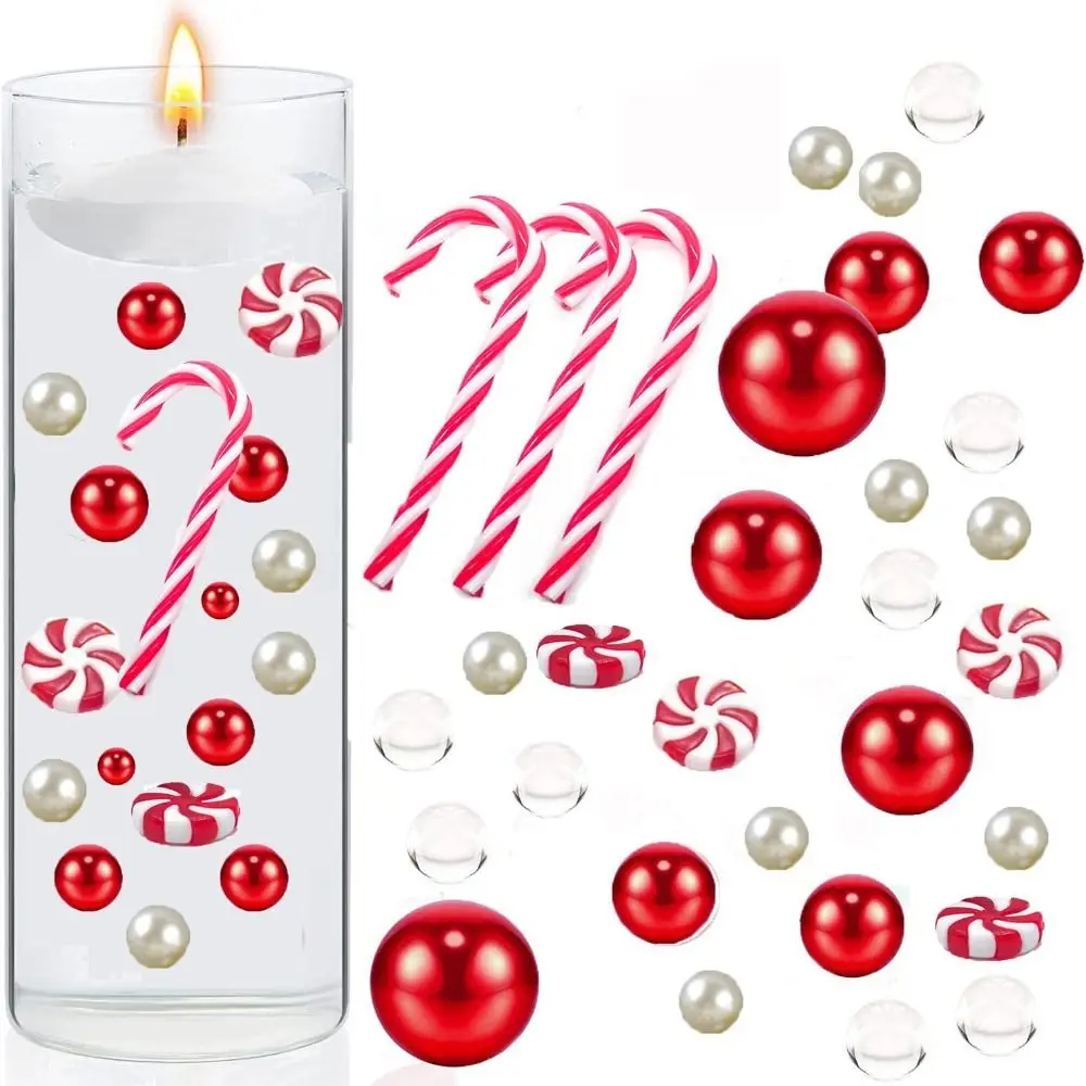 Christmas Vase Filling Beads Floating Pearl Candy Christmas Family Dining Table Party Decoration