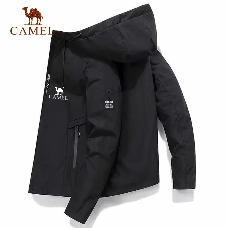 Embroidered CAMEL High Quality Jackets for Men's Hoodies in Spring and Autumn Casual and Fashionable Sports Jackets