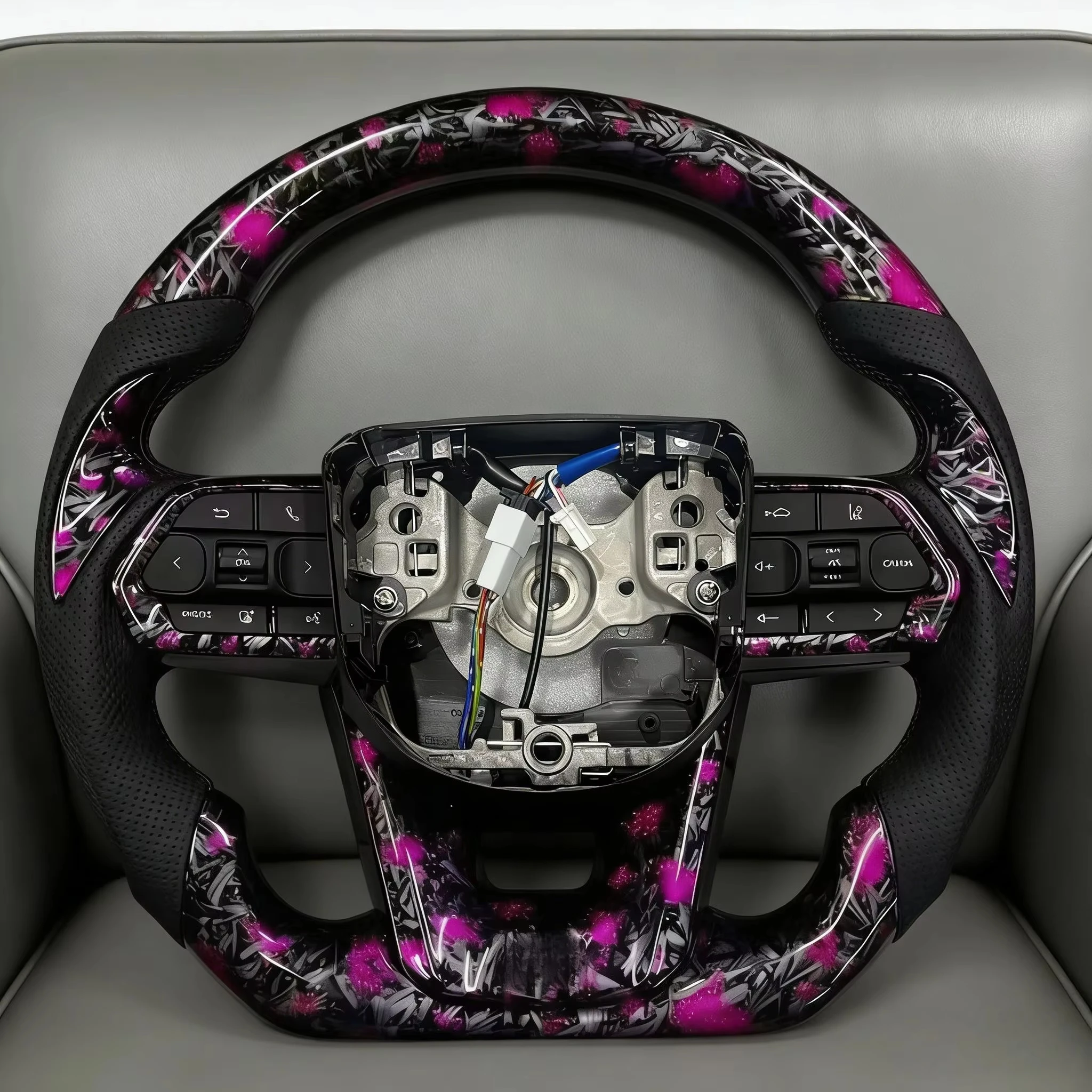 Purple Carbon Fiber Steering Wheel Suitable For Toyota Prado Camry Alphard Highlander RAV4 Siena Crown Alts Hilux Noah Lexus