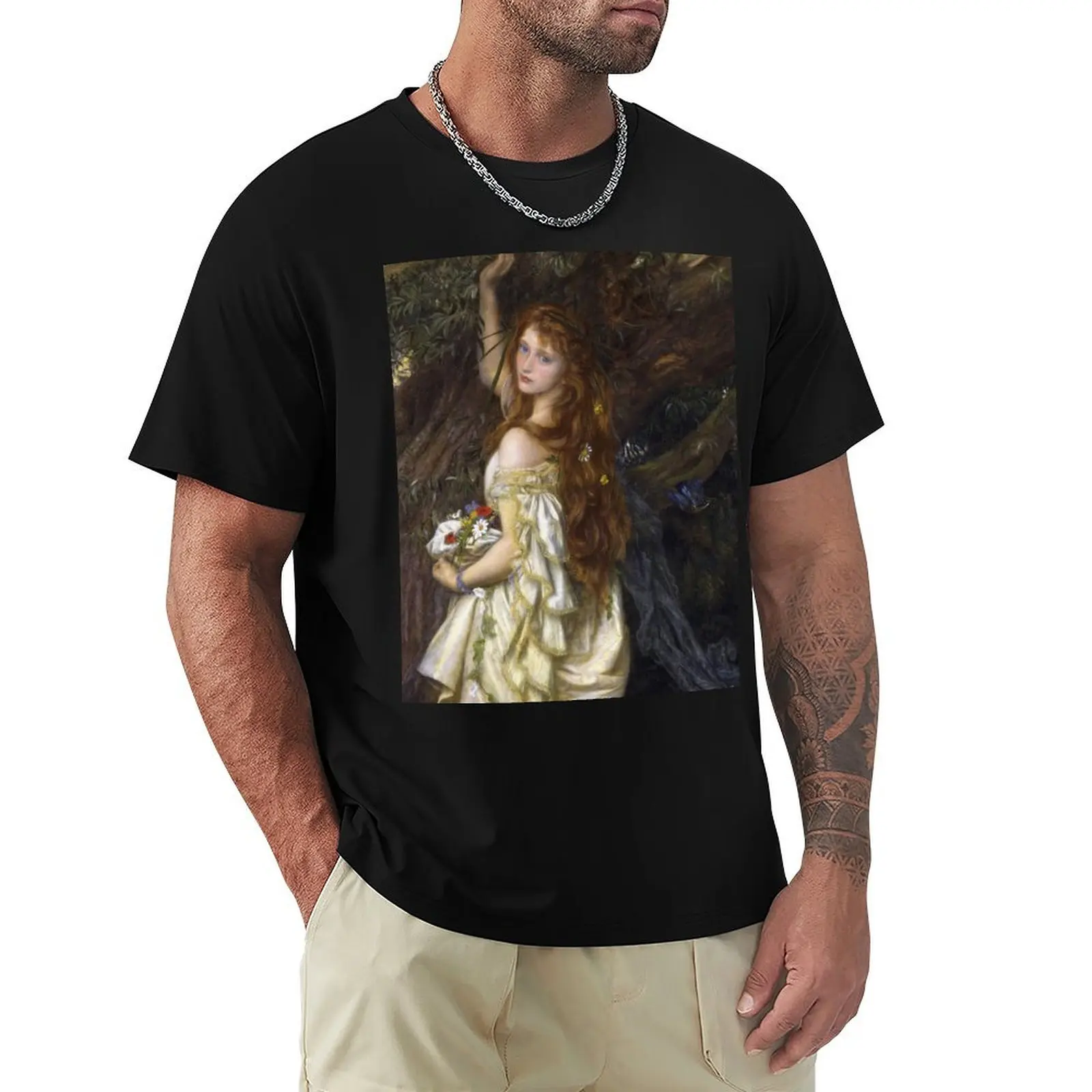 Arthur Hughes - Camiseta Ophelia, camiseta de trabajo informal y resistente
