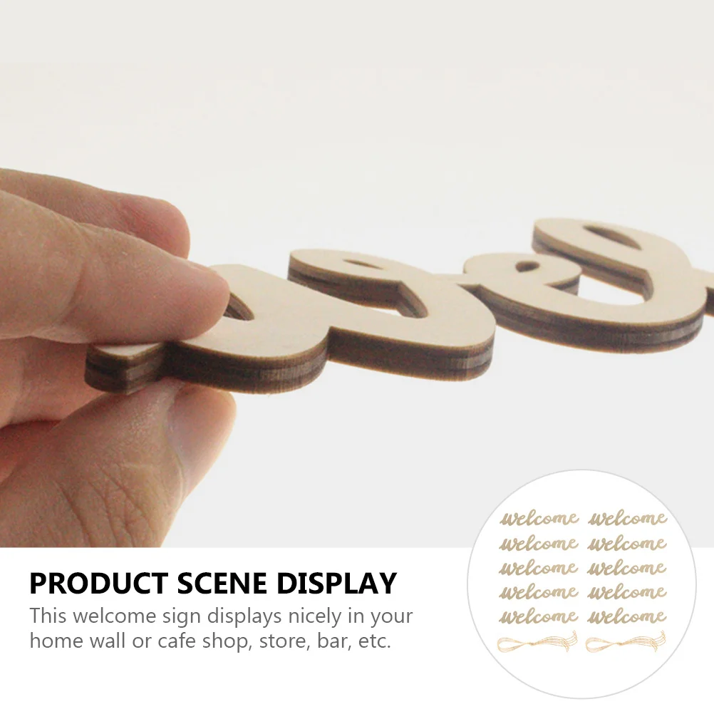 

10Pcs Creative Letter Hanging Welcome Door Sign Wood Home Decoration Hanging Board for Door Wall Entrance Cafe Store Bar
