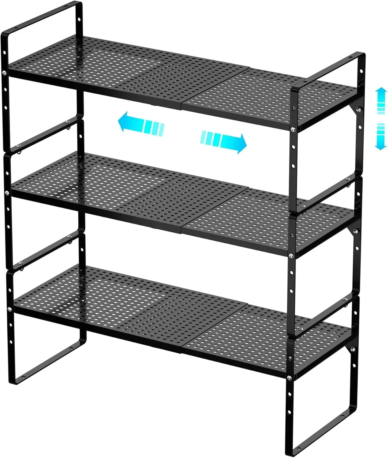 

Large Expandable Cabinet Storage Shelf, Adjustable Height Steel Metal Kitchen Counter Organizers Shelves Spice Ra For Kitchen
