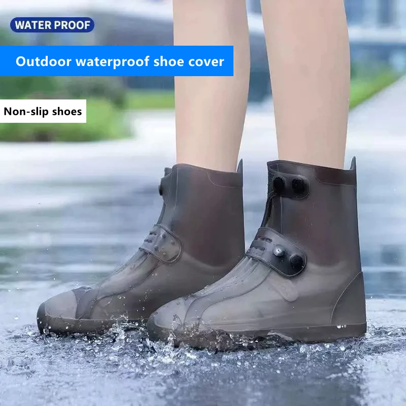 Capas de borracha para adultos para exterior, capas de sapatos impermeáveis de silicone, capa de sapato para dias chuvosos, botas de chuva antiderrapantes reutilizáveis