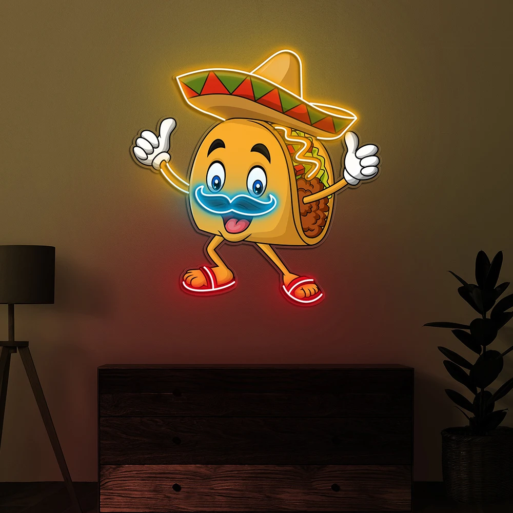 

Taco Neon Sign Mexican Food Shop Wall Decor Led Neon Light Kitchen Restaurant Decoration Coffee Bar Neon Welcome Signs