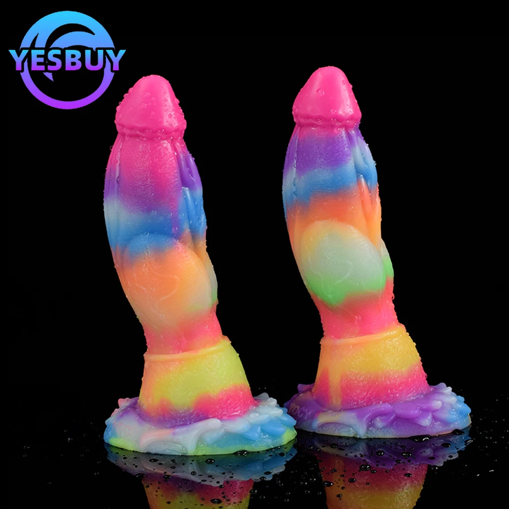 YESBUY Luminous Dragon Dildo Monster Animal Penis Anal Plug Sex Toy For Couple Foreplay Games Stimulator Erotic Adult 18+ Toys