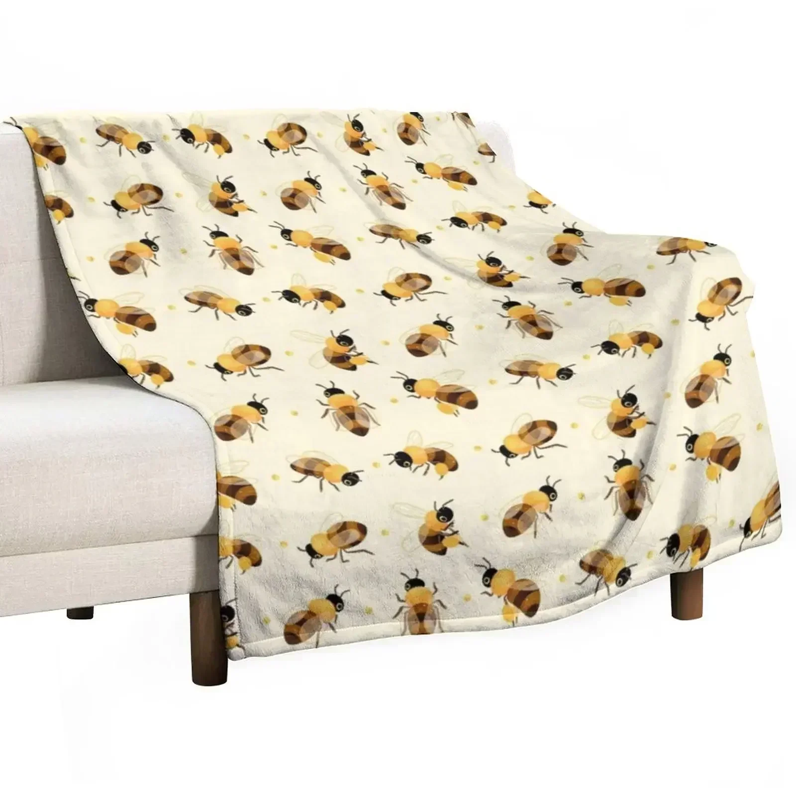 

Honey bees Throw Blanket Plush Fuzzy Cozy Blanket for Couch Sofa