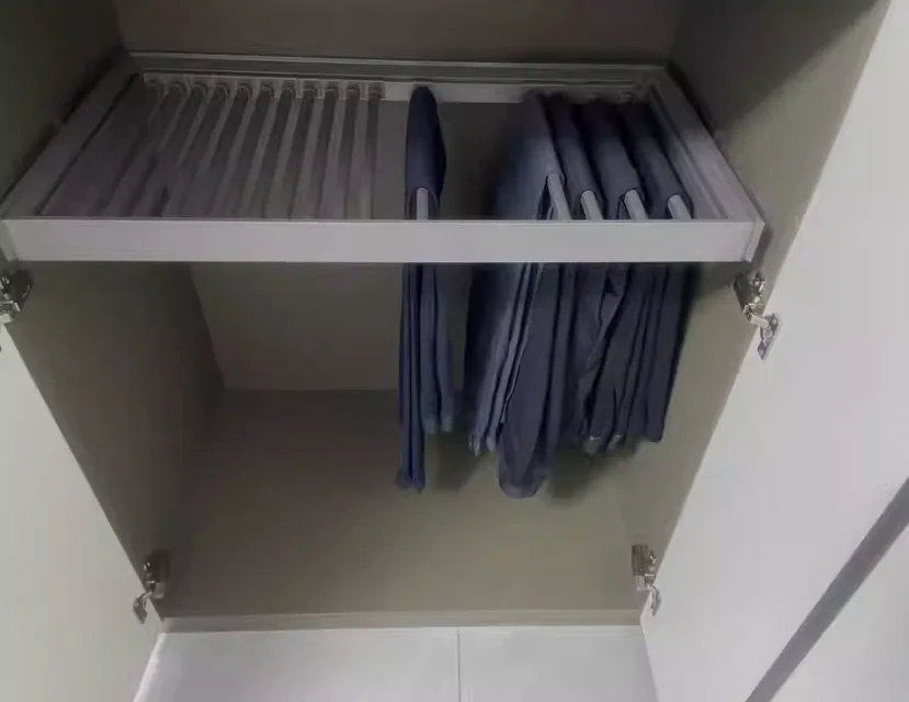 Built-in Telescopic Pants Rack Pull-out Slide Rail Multi-function Household Hanging Storage Organizer