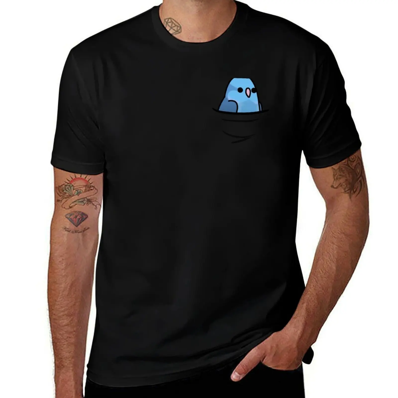 Too Many Birds! - Blue Pacific Parrotlet T-Shirt Classic Crew Neck Cotton T-Shirt