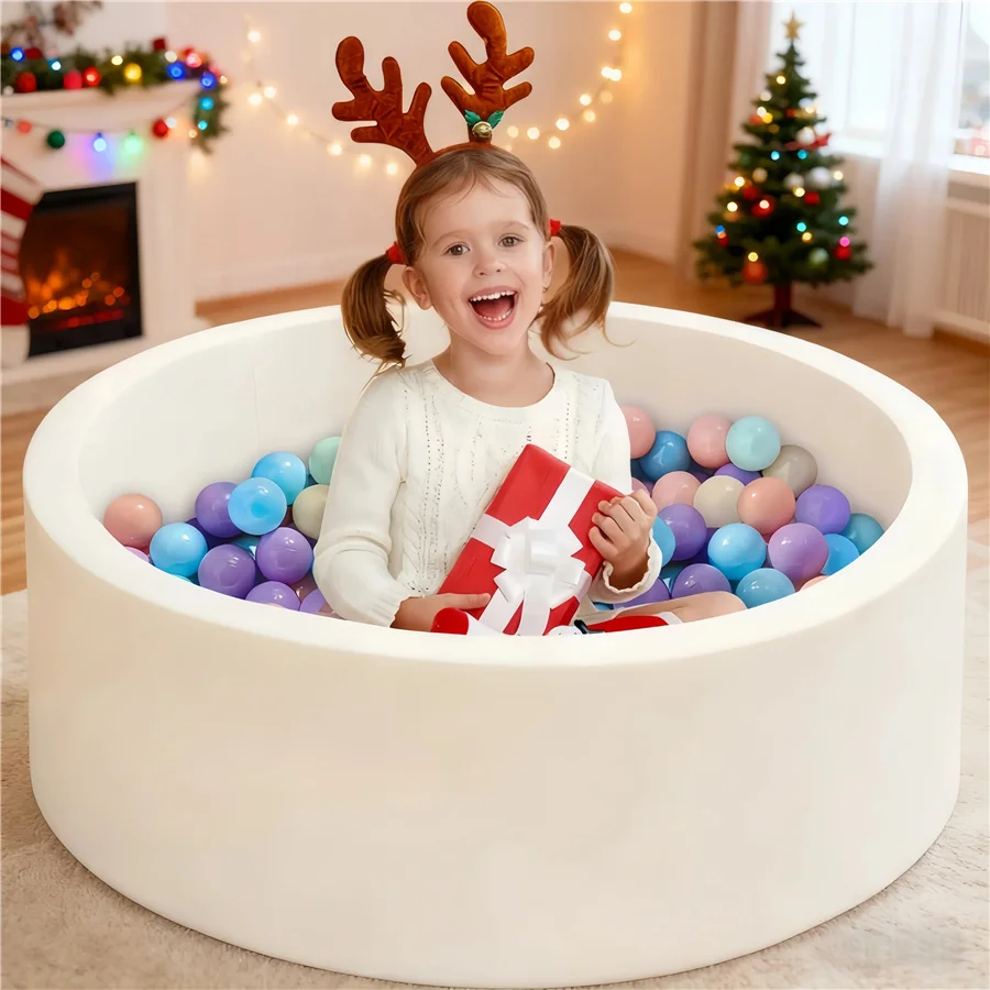 Kids Ball Pool Toy Thick Sponge Cushioned Ball Pit Indoor Playpen Play Area  Jumping Playing Game Gift for Boys Girls