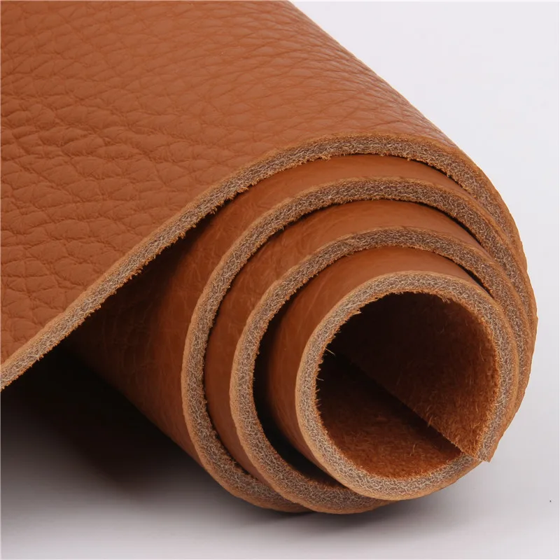 3mm thick top layer cowhide fabric for soft cover sofa cushion mat, mattress brown genuine leather fabric